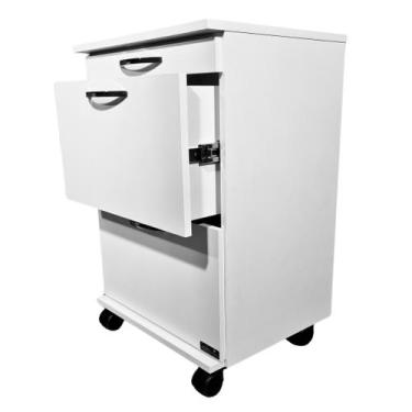 Imagem de Mesa Hospitalar Carrinho Auxiliar Mdf Rodas 49x72x39 - Deki Móveis Clí