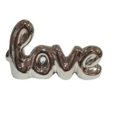 Imagem de Palavra Decorativa Ceramica Love Hand Writing Black Niquel Lyor R.4530