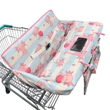 Imagem de Capa de carrinho de compras 2 em 1 para carrinho de bebê com bolsa de pano portátil almofada de assento de carrinho para bebês, capa de almofada de supermercado, restaurante, adequada para todos os