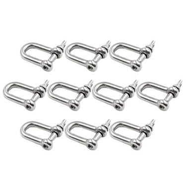 Imagem de Eilumduo 10 peças de aço inoxidável M4 5/81.3 cm mini manilha em forma de D para joias de paracord, equipamento marítimo