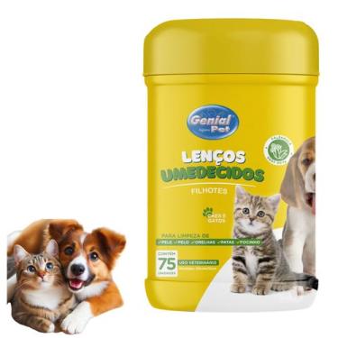 Imagem de Lenço Umedecido Banho Pet Cachorro Gato Hamster 75un Oferta - Dog Way 