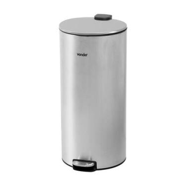 Imagem de Lixeira redonda 30 litros inox cinza vonder