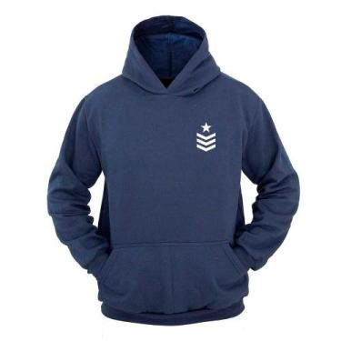 Imagem de Moleton Masculino Canguru Ragor Estampa Patente Militar, GG, Azul