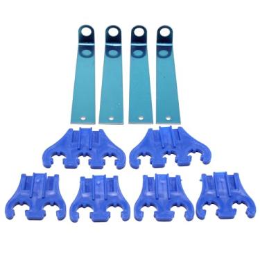 Imagem de Teares de fio de vela de ignição universal cromado azul separador de 7/8/9 mm serve para Chevy Ford