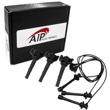Imagem de AIP Electronics Kit De Ajuste Completo Com Bobinas Ignição E Cabos Vela Baixa Ohm Compatível Toyota 4Runner T100 Tacoma Tundra 3.4L V6 1995-2004 Oem-1461