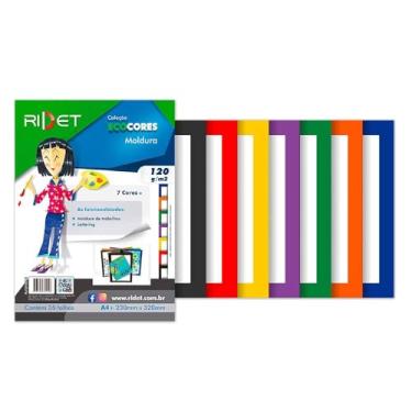 Imagem de Papel Bloco Ecocores Moldura Colorida A3 30X42cm 110g 35 Folhas NOVAPRINT/RIDET