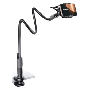 Imagem de Suporte Celular Smartphones de 4 a 7 Pol Preto, Braço Gooseneck Flexível LS05, Suporte Ajustável para Celular, Ideal para Assistir Filmes