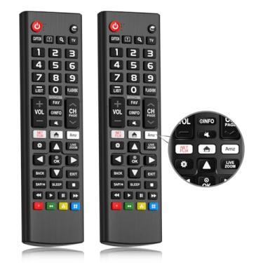 Imagem de Rimous Pacote com 2 controles remotos universais compatíveis com controle remoto LG Smart TV com Netflix, teclas de atalho Prime Video compatíveis com todos os modelos de controle remoto LG TV