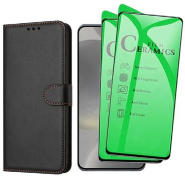 Imagem de Kit 2 Películas Cerâmicas 9D Nanogel com Capa Carteira para Samsung Galaxy S24 Plus, Proteção Total, Não Quebra
