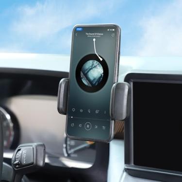 Imagem de Suporte de celular para carro compatível com Ford Maverick 2022-2024 2025 console central display multimídia painel lateral esquerdo suporte para celular suporte de clipe de ventilação universal para