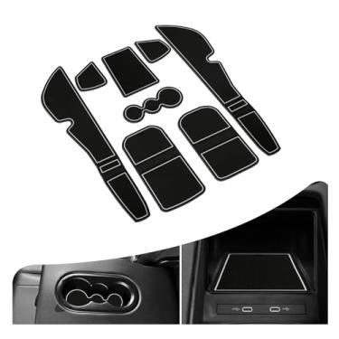Imagem de Forro de console central tapete antipoeira para VW ID.4 ID4 2021 2022 2023 2024 acessórios suporte de copo inserção bolso porta slot guarnição para Volkswagen ID.4 VW ID4 (padrão, S, S Plus) 8 peças