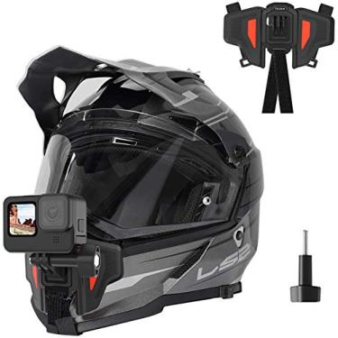 Imagem de TELESIN Suporte Para Capacete De Câmera Motocicleta, Braçadeira Frontal Gopro Max Hero 12 11 10 9 8 7 6 5 Insta360 X3 X4 Go3 Ace Pro, Dji Action 3 4 Osmo Pocket, Acessórios Montagem Bicicleta Trilha