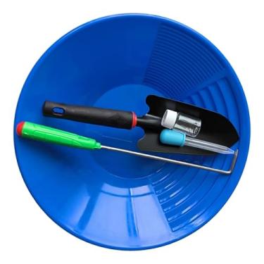Imagem de ZGUZMCMK Entusiastas da ferramenta de de panelas de garimpagem de, duas rifas com garrafa e tubo, bacia de garimpagem de, separação eficaz, Azul