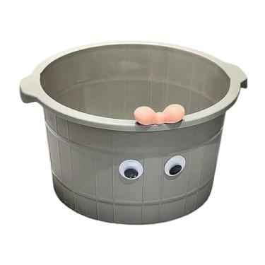 Imagem de oshhni Bacia de massagem para banho de pés, banheira resistente e versátil para imersão de pés, balde para lavar pés para imersão em hotéis, unhas dos pés e, Cinza
