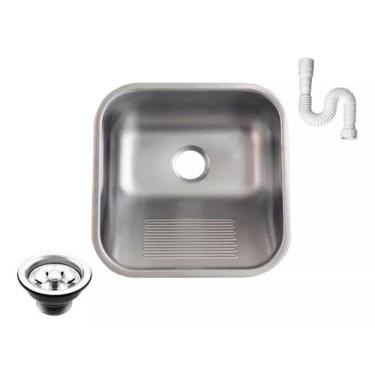 Imagem de Tanque As Inox 304 Fosco 40x40 Medio Sobrepor E Embutir 25l - American