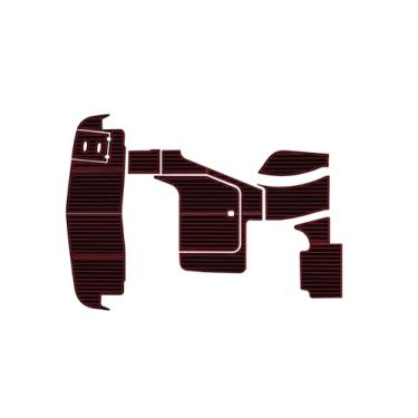 Imagem de HRTNMC Adequado para 2002 Cruisers Express 390 Cockpit Swim Platform 1/4 "6 mm EVA Artificial Teak Floor - (preto sobre vermelho)