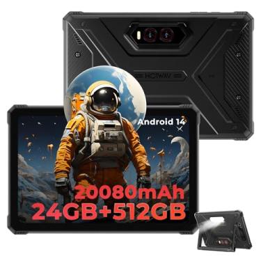 Imagem de HOTWAV Tablet robusto R9 Plus de 11 polegadas IP68/IP69K à prova d'água, bateria de 20080 mAh, Android 14, Unisoc T7280 Octa-Core, 8 GB + 512 GB, câmera de 64 MP, 4G LTE, tela FHD +, grau militar à