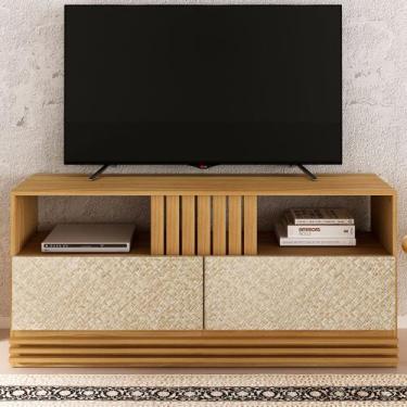 Imagem de Rack para TV Até 42 Polegadas 2 Gavetas Natural/Palha R1479 - Tecno Mo