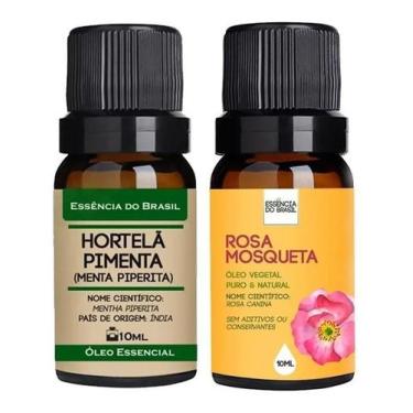 Imagem de Kit Óleo Essencial Hortelã + Óleo Vegetal Rosa Mosqueta 10Ml - Essênci