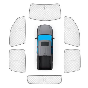 Imagem de KMF 6 peças de persianas espessas de janela inteira para acessórios Ford Maverick 2022-2025, capas de janela de carro de ajuste personalizado para para-sol para o lado do para-brisa, bloqueio UV e