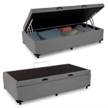 Imagem de BASE BOX BAU SOLTEIRO 1.88 x 0.88 - GTA KASACONFORTO, Cinza, Suede
