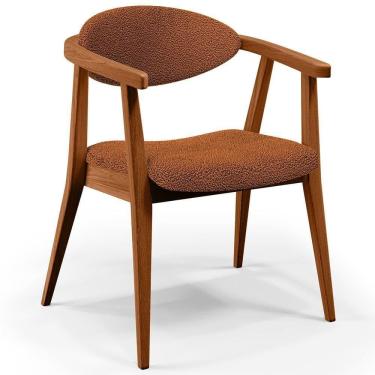 Imagem de Poltrona Decorativa Para Sala De Estar Cecília L02 Bouclê Terracota - Lyam Decor