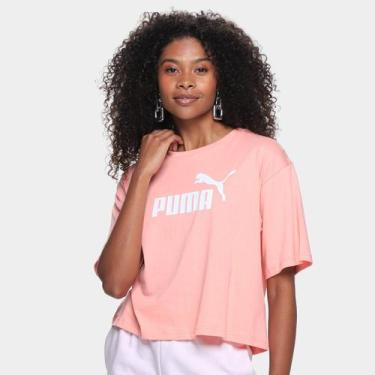 Imagem de Camiseta Cropped Puma N.1 Logo Relaxed Feminina, Rosa, M
