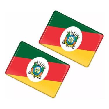 Imagem de Par Adesivos Bandeira Carro Rio Grande Do Sul Resinado Bd53