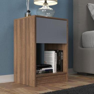 Imagem de Kit com 2 Mesas de Cabeceira Bravo com Gaveta e Nicho - DiretoSim