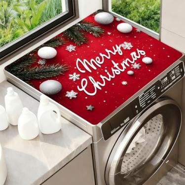 Imagem de Tapete de cobertura superior para lavadora e secadora, decoração de lavanderia antiderrapante, protetor de decoração de eletrodomésticos de cozinha tamanho 60 x 50 cm