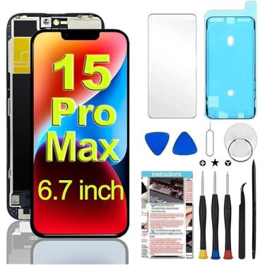 Imagem de Fixerman Tela de substituição para iPhone 15 Pro Max de 6,7 polegadas, Full HD 3D Touch LCD, digitalizador, montagem com ferramentas de reparo