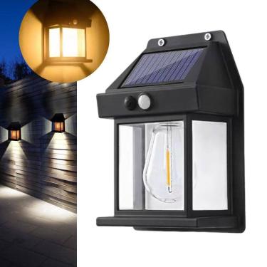 Imagem de Arandela Solar Com Lâmpada Filamento Led Luz Branco Quente