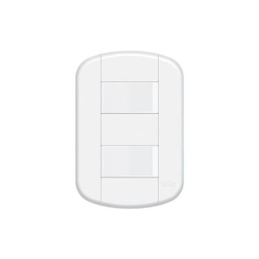 Imagem de Interruptor Simples Duplo Fame Blanc+ Distanciados com Placa 4x2 Branco
