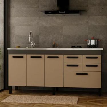 Imagem de Gabinete de Cozinha 5 Gavetas 3 Portas 174cm Grande 100% Mdf - Rainha 