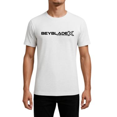 Imagem de Camiseta Dry Fit Branca Manga Curta Beyblade X Logotipo