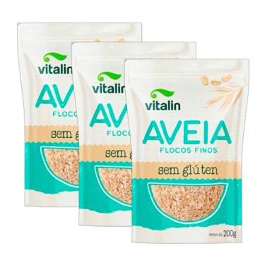 Imagem de Kit 3X: Aveia em Flocos Finos Sem Glúten Vitalin 200g