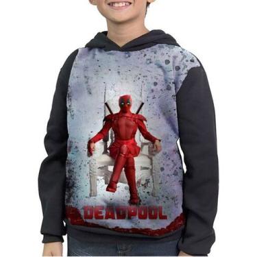 Imagem de Casaco Moletom Infantil Filme Mercenário Deadpool - smoke, Preto, 1