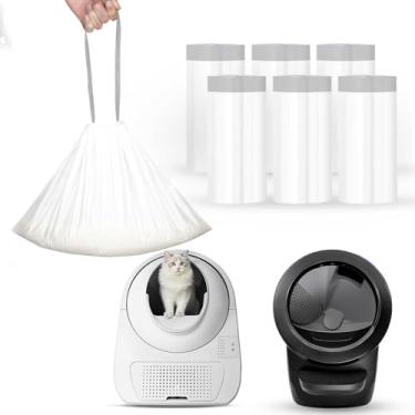 Imagem de Pacote com 120 forros de caixa de areia automáticos, compatíveis com caixas de areia autolimpantes SCOOPER YOUNG & SCOOPER LUXURY PRO, sacos de areia de gato com cordão (não para SCOOPER SE), à prova