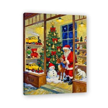 Imagem de Pôster de Natal de casa de fazenda, estampa de férias de inverno, decoração de parede de Natal vintage para decoração de galeria de quarto de fazenda A76. Moldura interna 80x105cm-31,5x41,3 pol