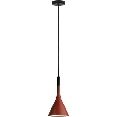 Imagem de Balcão De Bar Pendt Light, Lâmpada De Metal Cônica Com Sombra De Resina, Lâmpadas De Suspensão De Cabeceira Ajustáveis, Chdelier Minimalista Moderno Para Isld, Sala De Jantar, Red