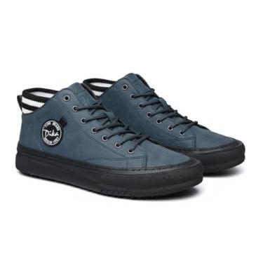 Imagem de Tênis Casual Masculino Cano Médio Estilo Urbano | Sneakers Azul Petróleo Sola Tratorada Antiderrapante | Marca Ditha Tide Brand