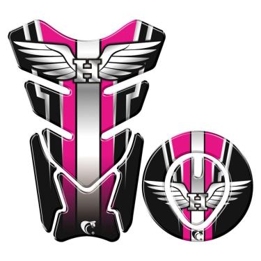 Imagem de Protetor Tanque E Bocal Adesivo Moto Honda Asa Até 2017 Rosa