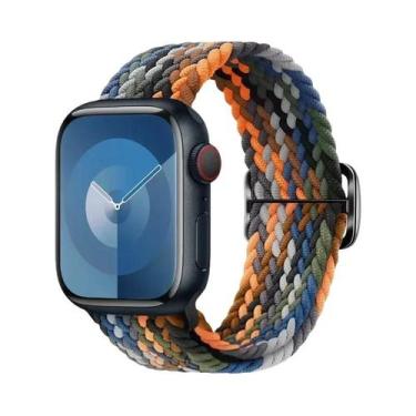 Imagem de Pulseira Ajustável De Elástico Trançado Para Apple Watch 45mm 49mm 44m