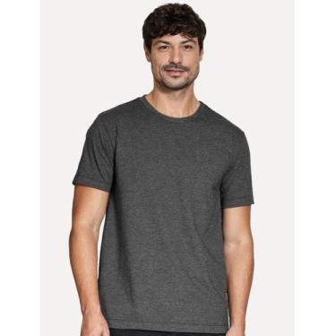 Imagem de Camiseta Aramis Masculina Basic Lisa Mono Icon Preto Mescla Tamanho:XX