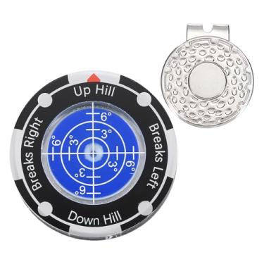 Imagem de YELARXI Leitor verde golfe, marcador de bola de golfe com bolha de auxílio de leitura verde de alta precisão e clipe magnético para tampa - adequado para (treinamento/acessórios/presente/homens e