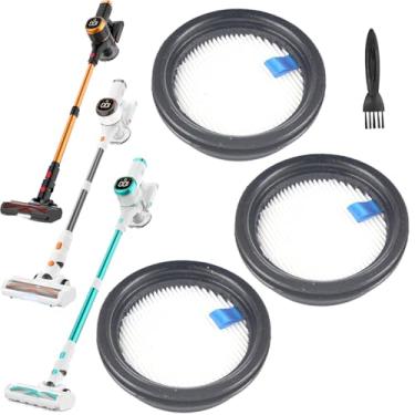 Imagem de Feenynic Pacote com 3 filtros Hepa de substituição compatíveis com aspirador sem fio Tikom V500. Acessórios ou peças de aspirador Tikom para V500.