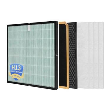 Imagem de Conjunto de filtros de substituição SPA-1000N compatível com purificador de ar Rabbit Air MinusA3, carvão ativado por filtragem de 4 estágios H13 True HEPA