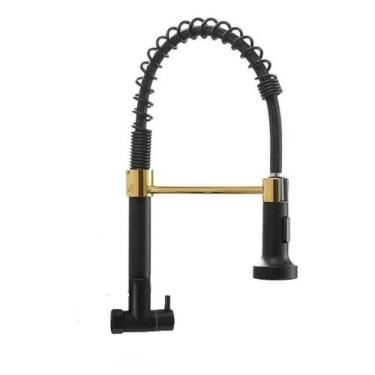 Imagem de Torneira Cozinha Gourmet Monocomando Parede Extensivel Cromado Preto-prata Torneira:pre...