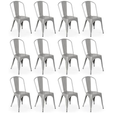 Imagem de Kit 12 Cadeiras Iron Tolix Design Industrial - Cinza