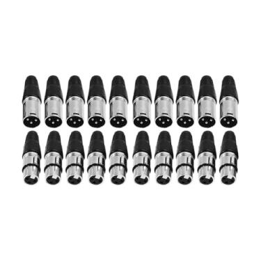 Imagem de Fxzqgnh Acessórios para Conector de Cabo de Microfone, Adaptador XLR Macho-fêmea de Substituição, Conector XLR de 3 Pinos para Apresentações, Prata 20 Peças